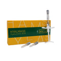 Hyaluronic acid injection kit with syringes and packaging on a white background
