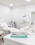 Dermaren Lumi Eyes product packaging on a marble surface 