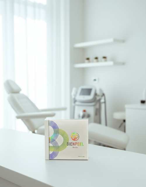 BIENPEEL product packaging on a light background with decorative elements